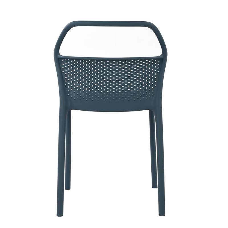 Navy Blue Hollow Back Plastic Dining Chair