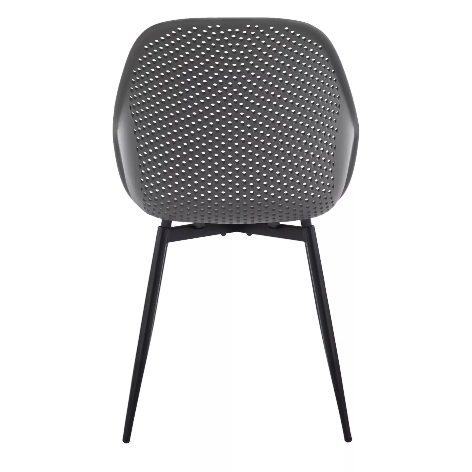 New Design Dark Grey Plastic Armchair With Metal Legs-PP Chair