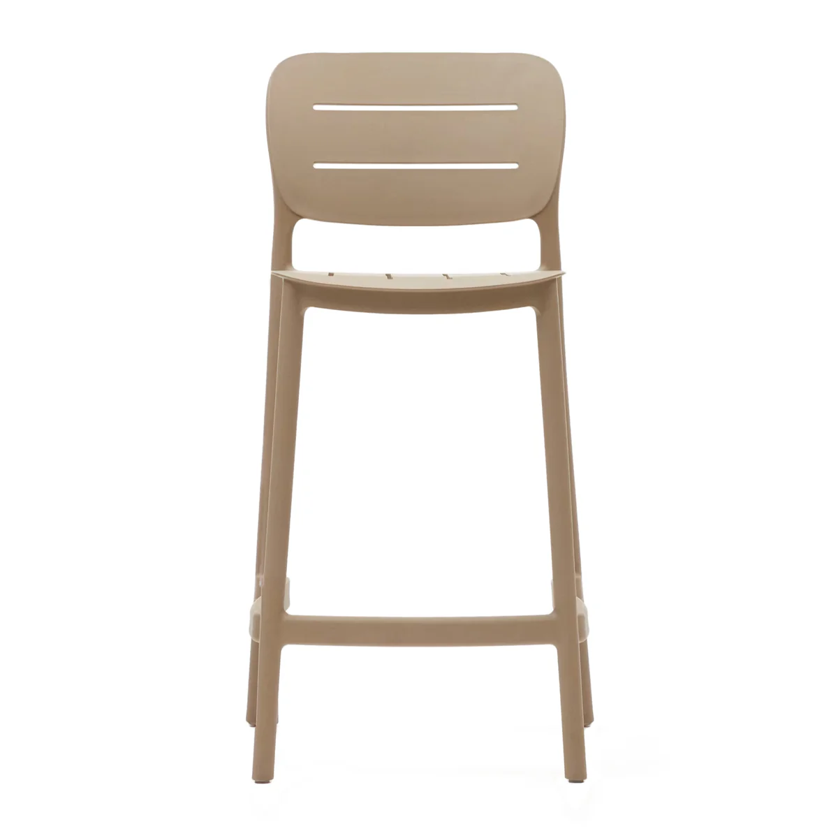 Taupe Polypropylene Bar Stools, Modern Counter Height Swivel Stools for Kitchen, Commercial & Outdoor Use-PP Chair