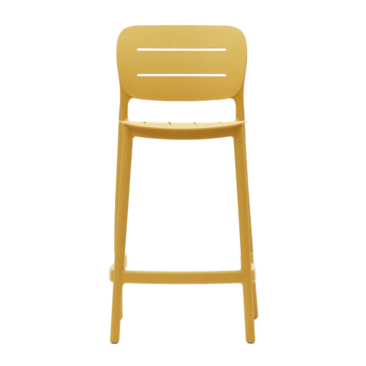 Mustard Polypropylene Bar Stools, Vibrant Counter Height Stools for Kitchen, Cafe & Commercial Use