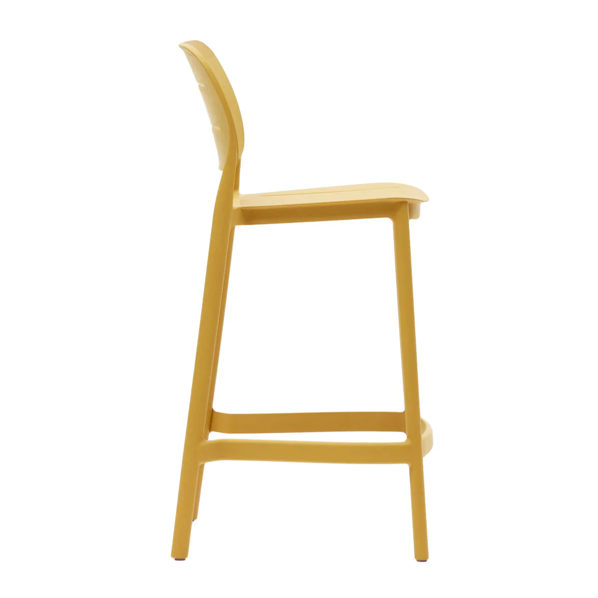 Mustard Polypropylene Bar Stools, Vibrant Counter Height Stools for Kitchen, Cafe & Commercial Use