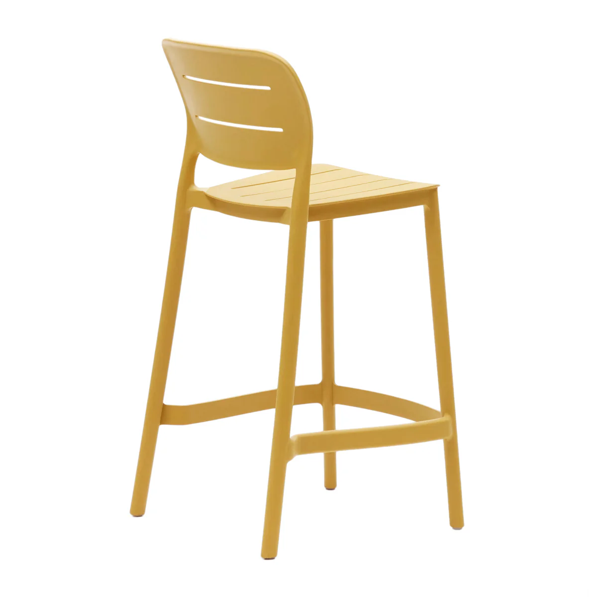 Mustard Polypropylene Bar Stools, Vibrant Counter Height Stools for Kitchen, Cafe & Commercial Use