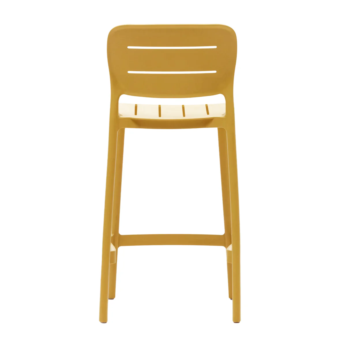 Mustard Polypropylene Bar Stools, Vibrant Counter Height Stools for Kitchen, Cafe & Commercial Use
