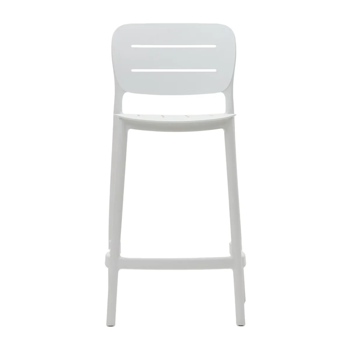 White Polypropylene Bar Stools, Commercial-Grade Counter Height Stools for Kitchen, Café & Restaurant Use-PP Chair