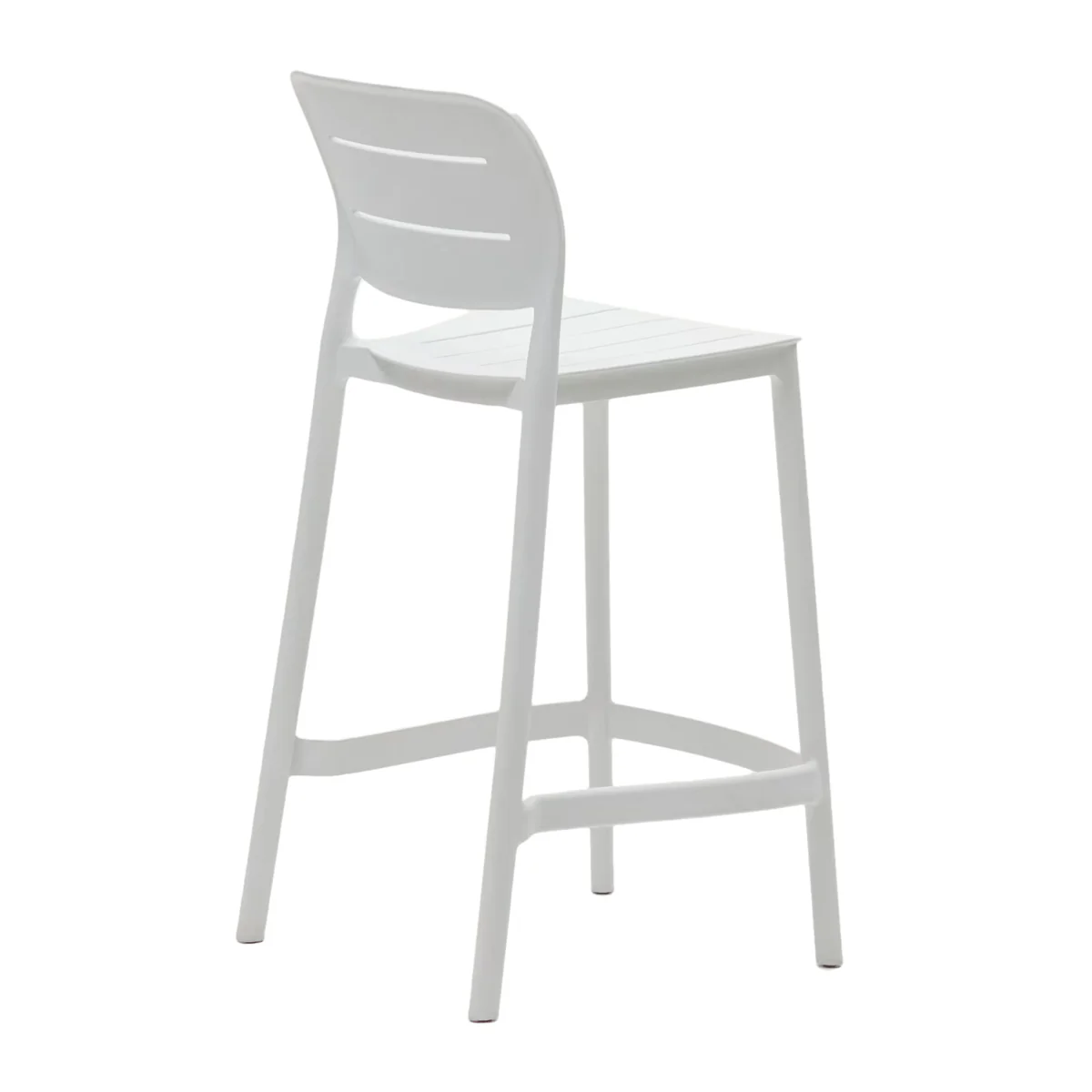 White Polypropylene Bar Stools, Commercial-Grade Counter Height Stools for Kitchen, Café & Restaurant Use-PP Chair