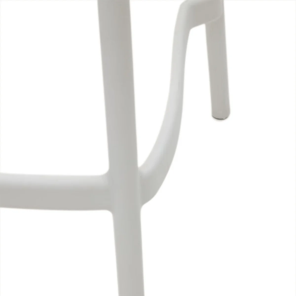 White Polypropylene Bar Stools, Commercial-Grade Counter Height Stools for Kitchen, Café & Restaurant Use-PP Chair