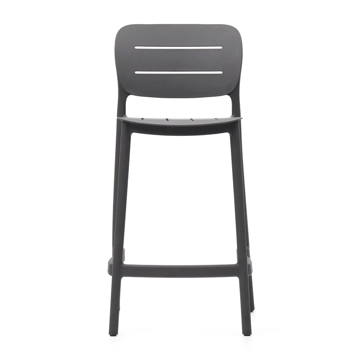 Charcoal Gray Polypropylene Bar Stools, Heavy-Duty Counter Height Stools for Commercial & Residential Use-PP Chair
