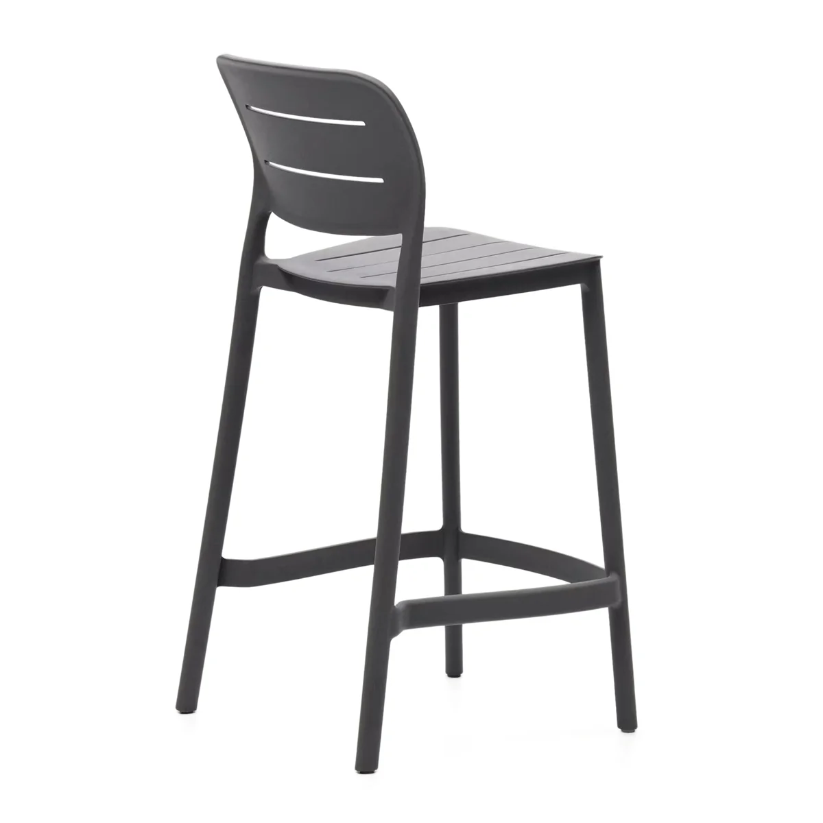 Charcoal Gray Polypropylene Bar Stools, Heavy-Duty Counter Height Stools for Commercial & Residential Use-PP Chair