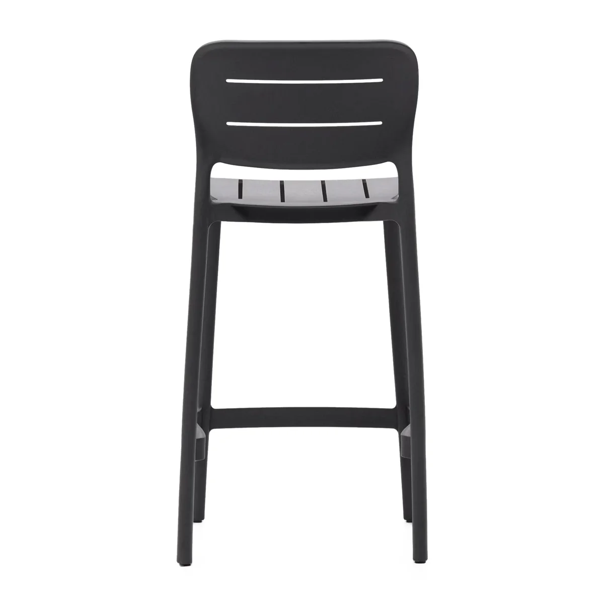 Charcoal Gray Polypropylene Bar Stools, Heavy-Duty Counter Height Stools for Commercial & Residential Use-PP Chair