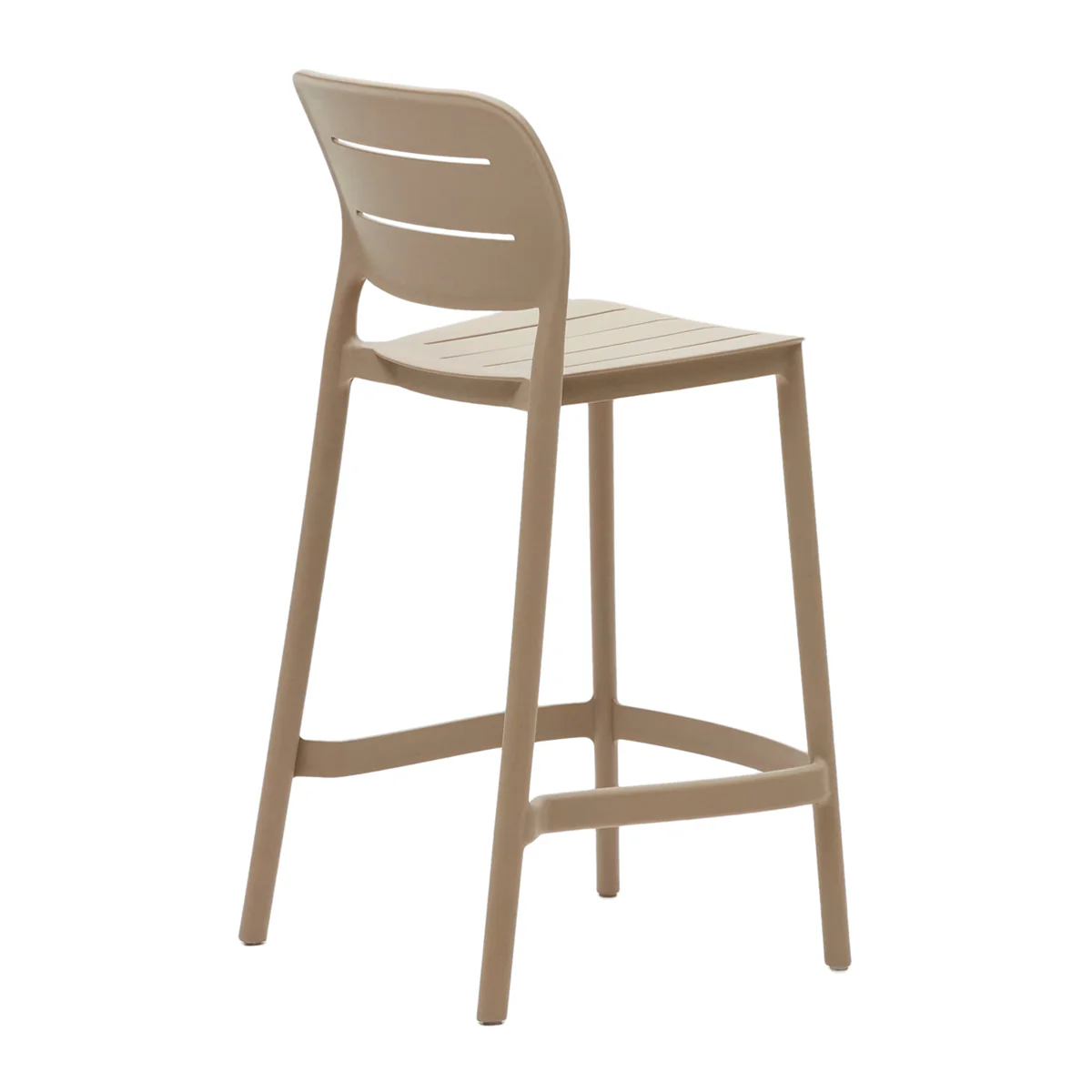 Taupe Polypropylene Bar Stools, Modern Counter Height Swivel Stools for Kitchen, Commercial & Outdoor Use-PP Chair