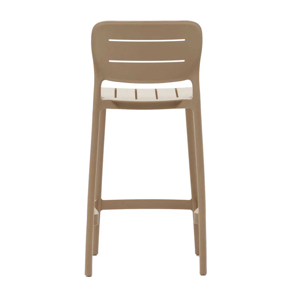 Taupe Polypropylene Bar Stools, Modern Counter Height Swivel Stools for Kitchen, Commercial & Outdoor Use-PP Chair