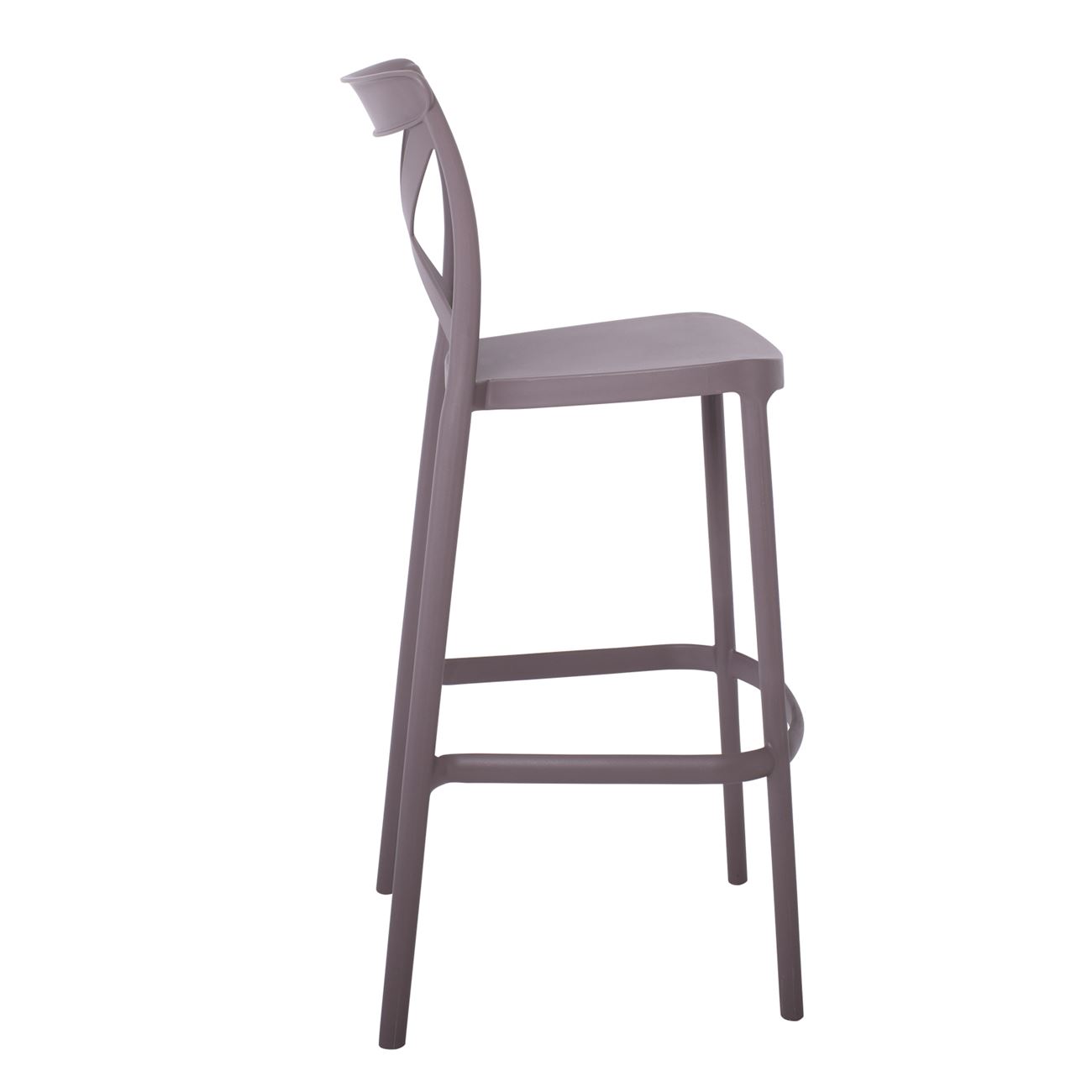Dark Grey Cross Back Plastic Bar Stool-PP Chair