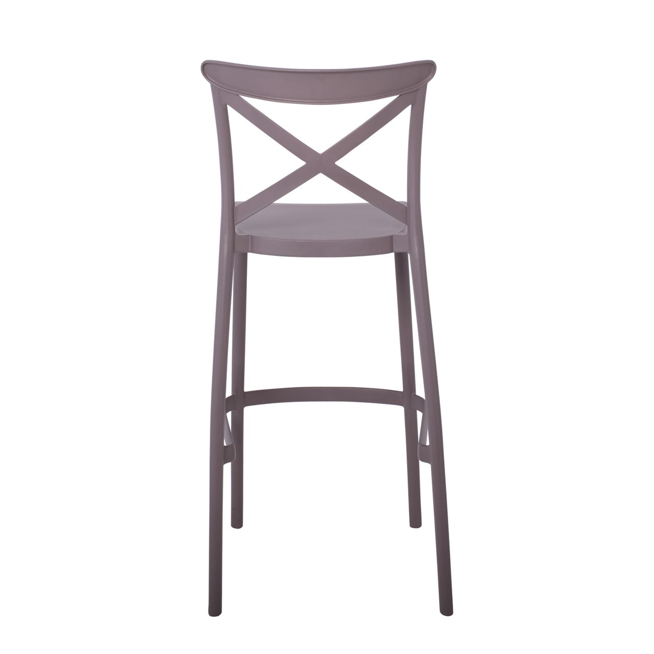 Dark Grey Cross Back Plastic Bar Stool-PP Chair