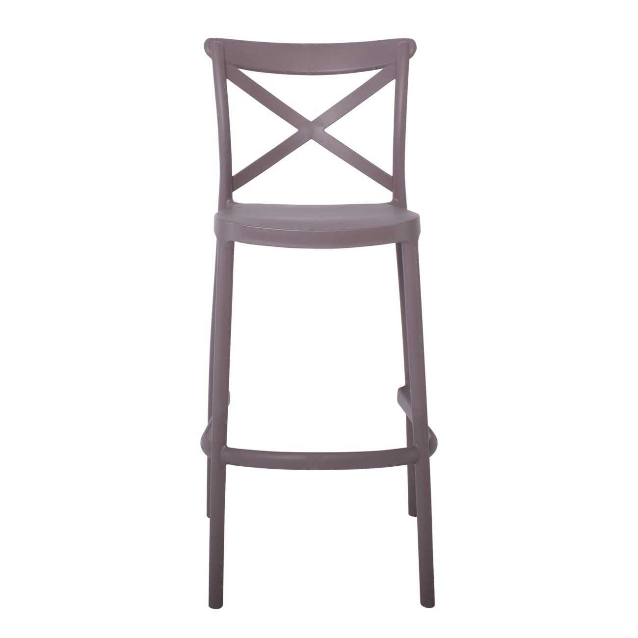 Dark Grey Cross Back Plastic Bar Stool-PP Chair