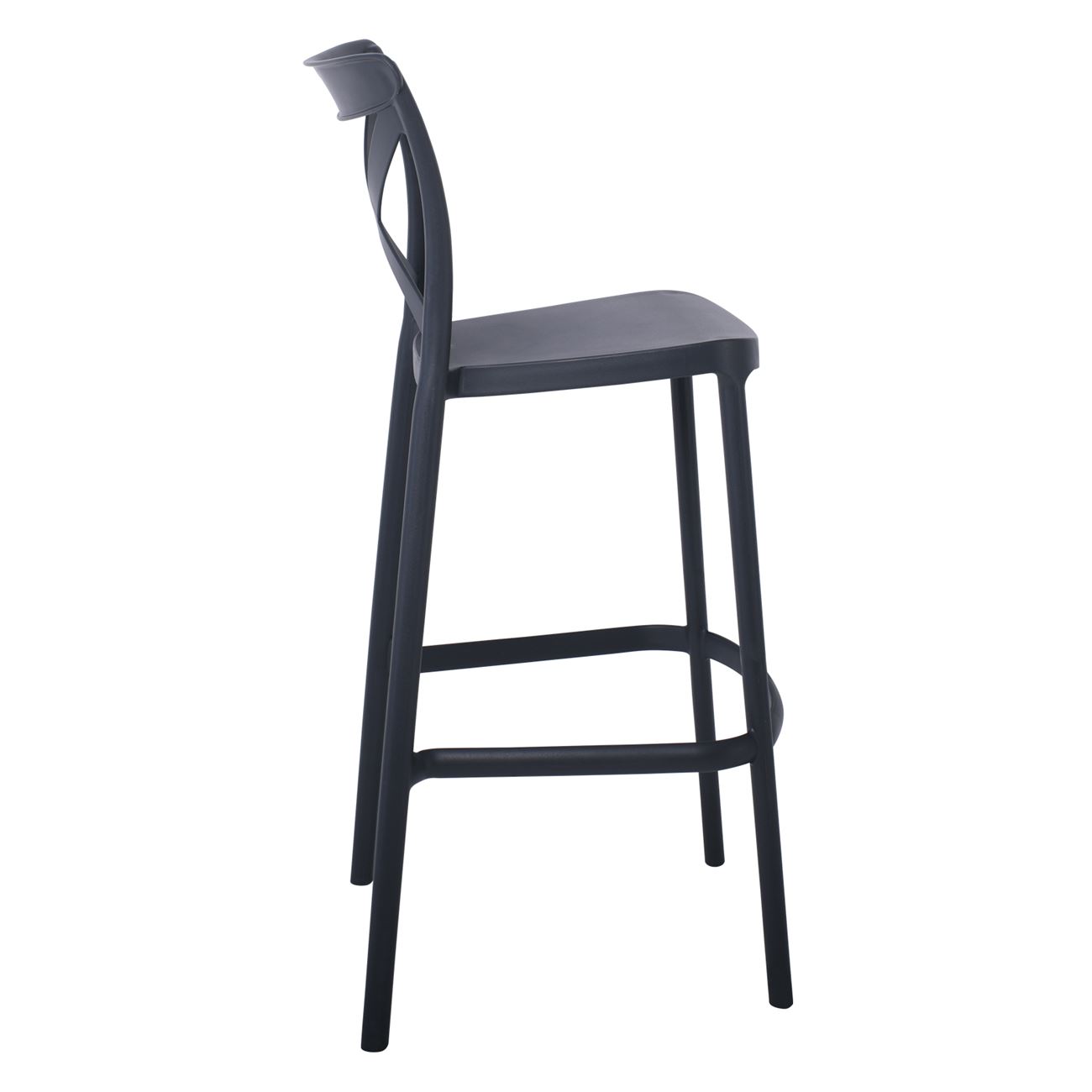 Black Cross Back Plastic Bar Stool-PP Chair