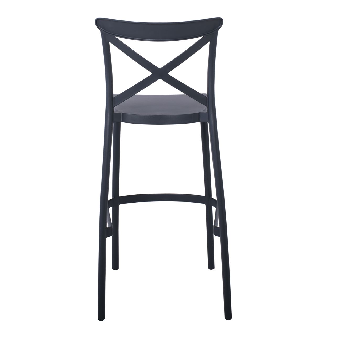 Black Cross Back Plastic Bar Stool-PP Chair
