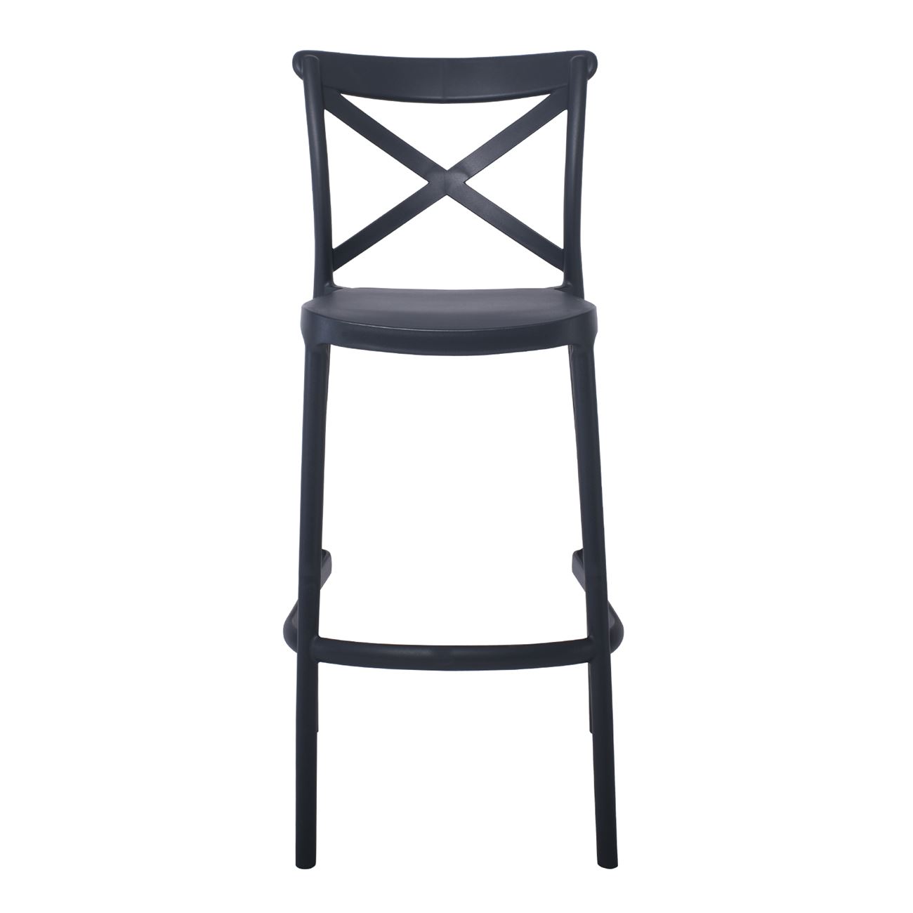 Black Cross Back Plastic Bar Stool-PP Chair