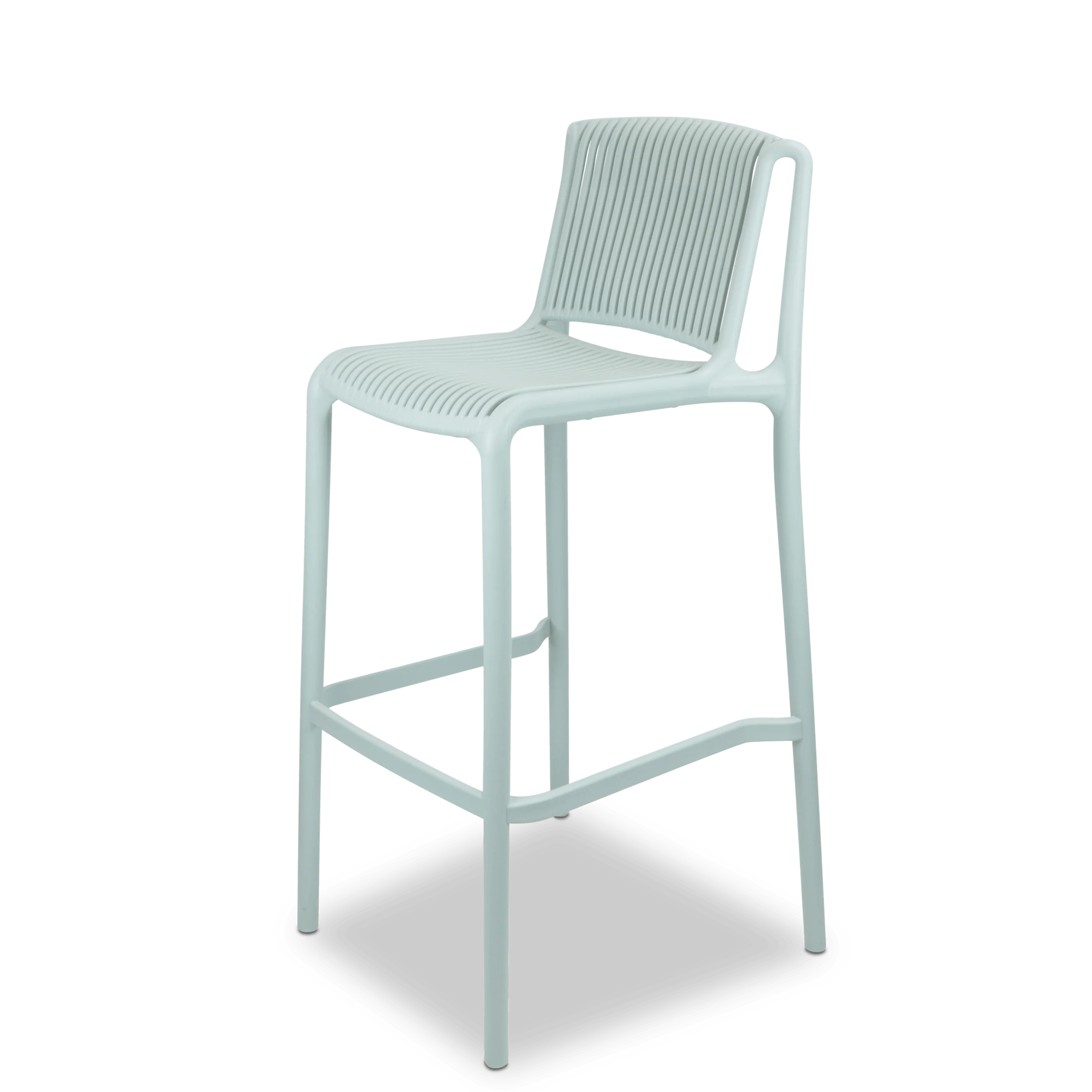 Light Blue Polypropylene Bar Stool
