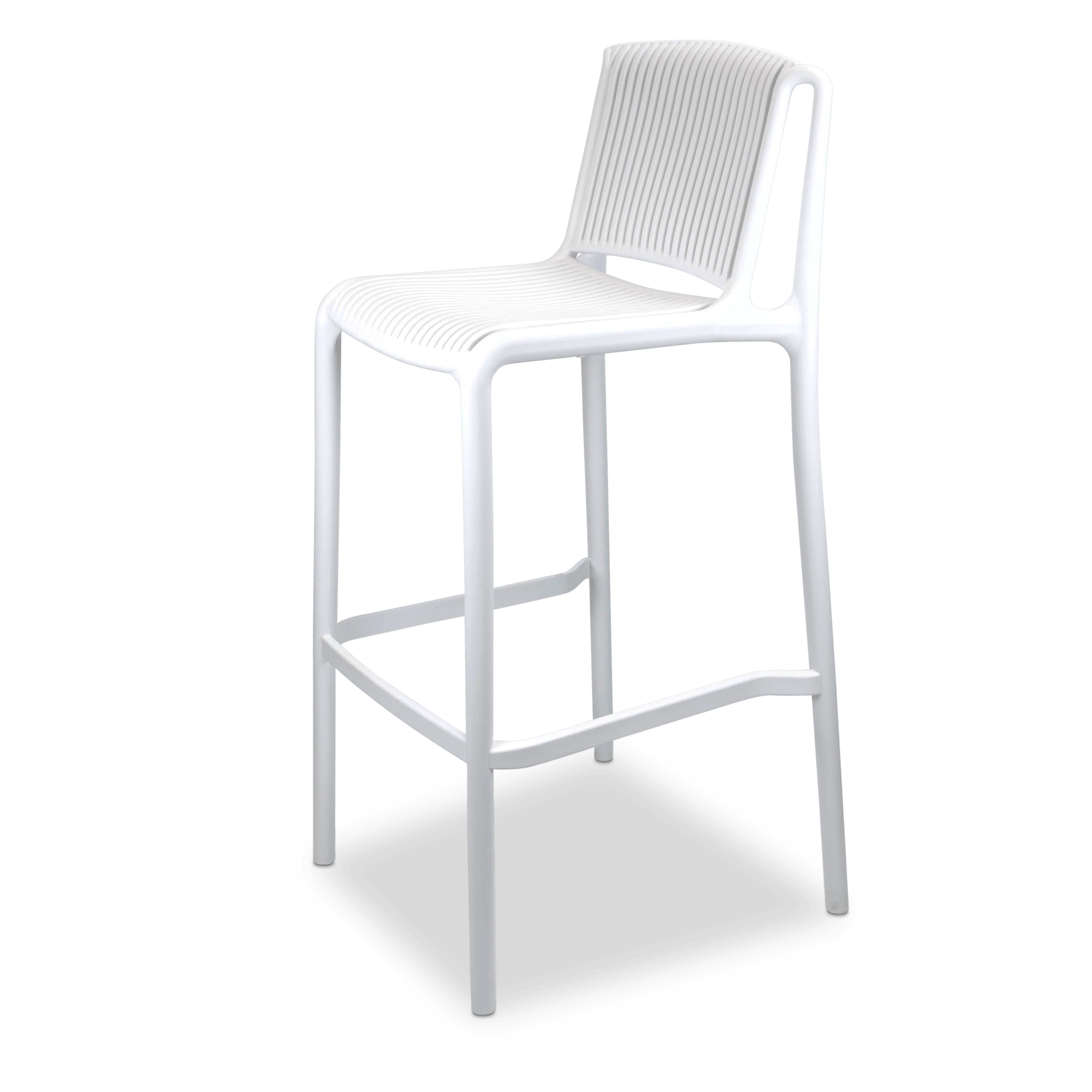 White Polypropylene Bar Stool