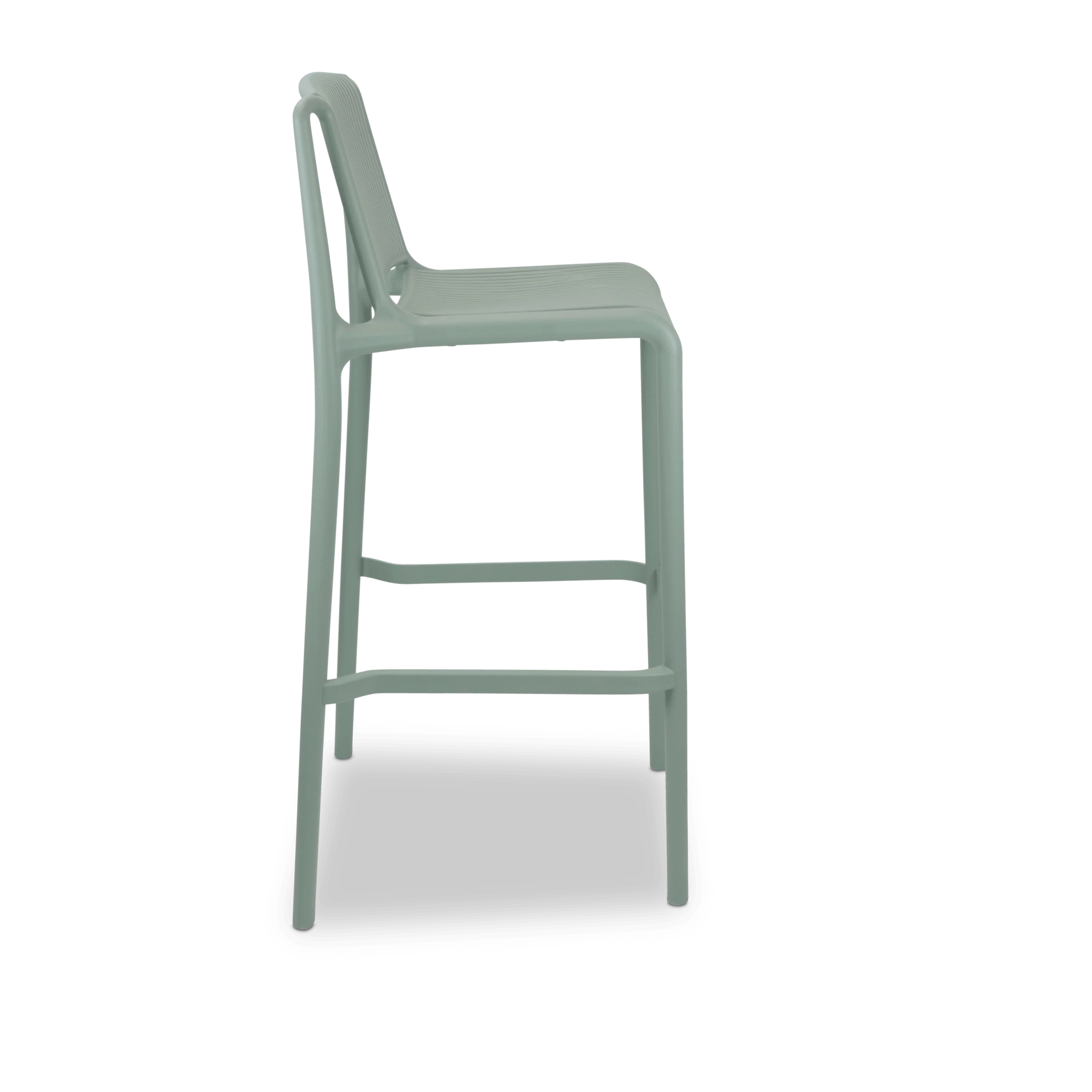 Grey-Green Polypropylene Bar Stool