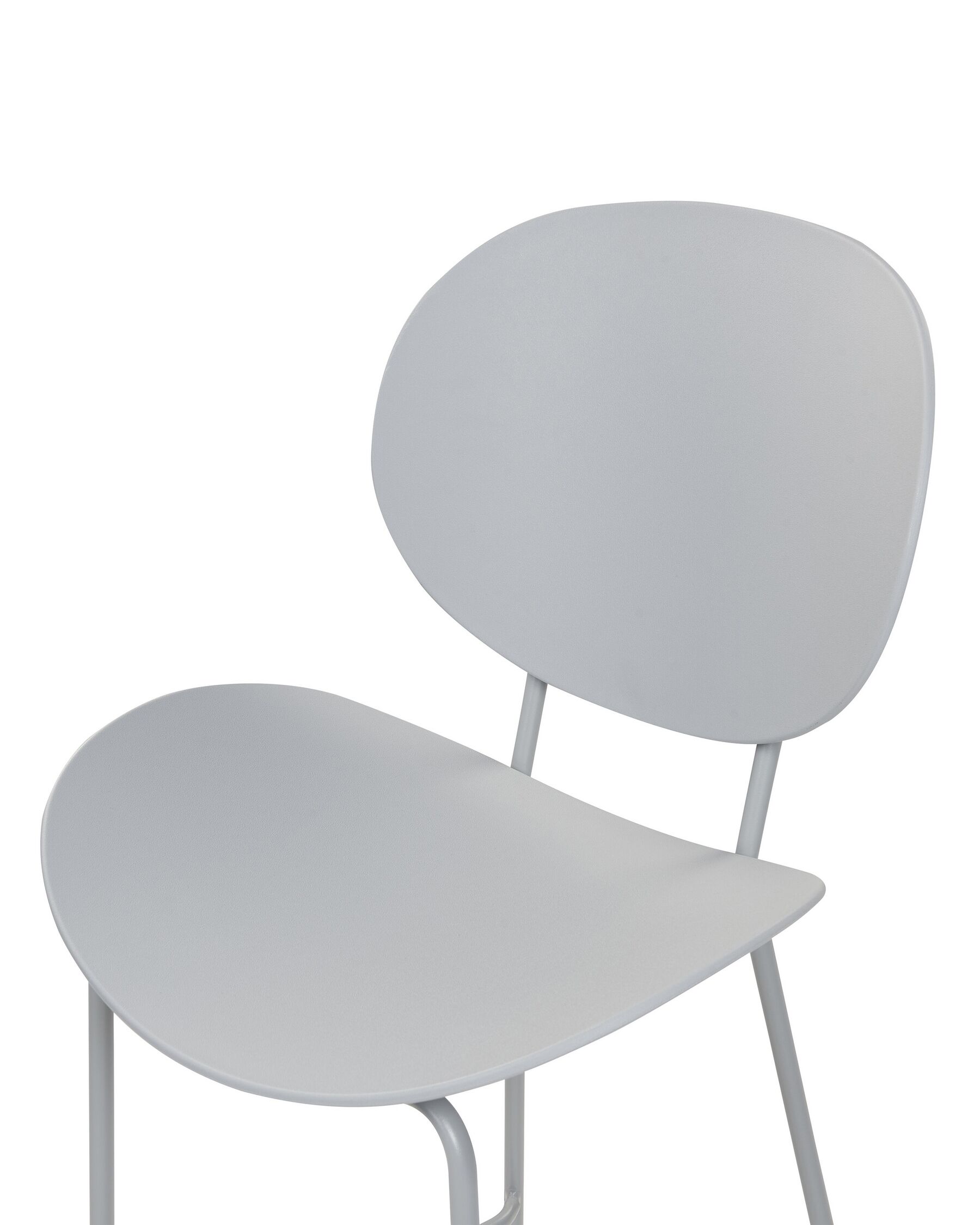 Gray Plastic Bar Stool with Spray-Finished Metal Base