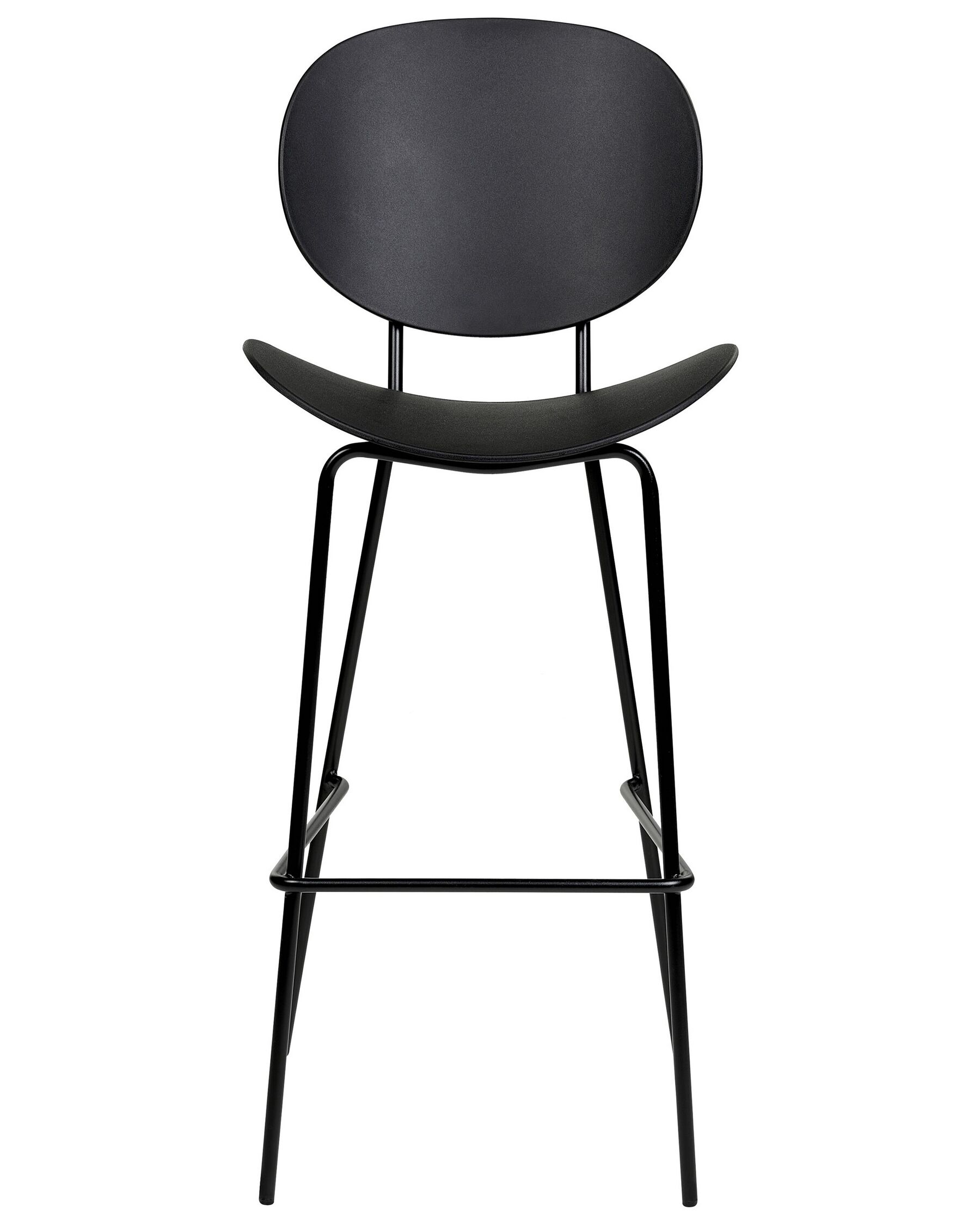 Black Plastic Bar Stool with Spray-Finished Metal Base