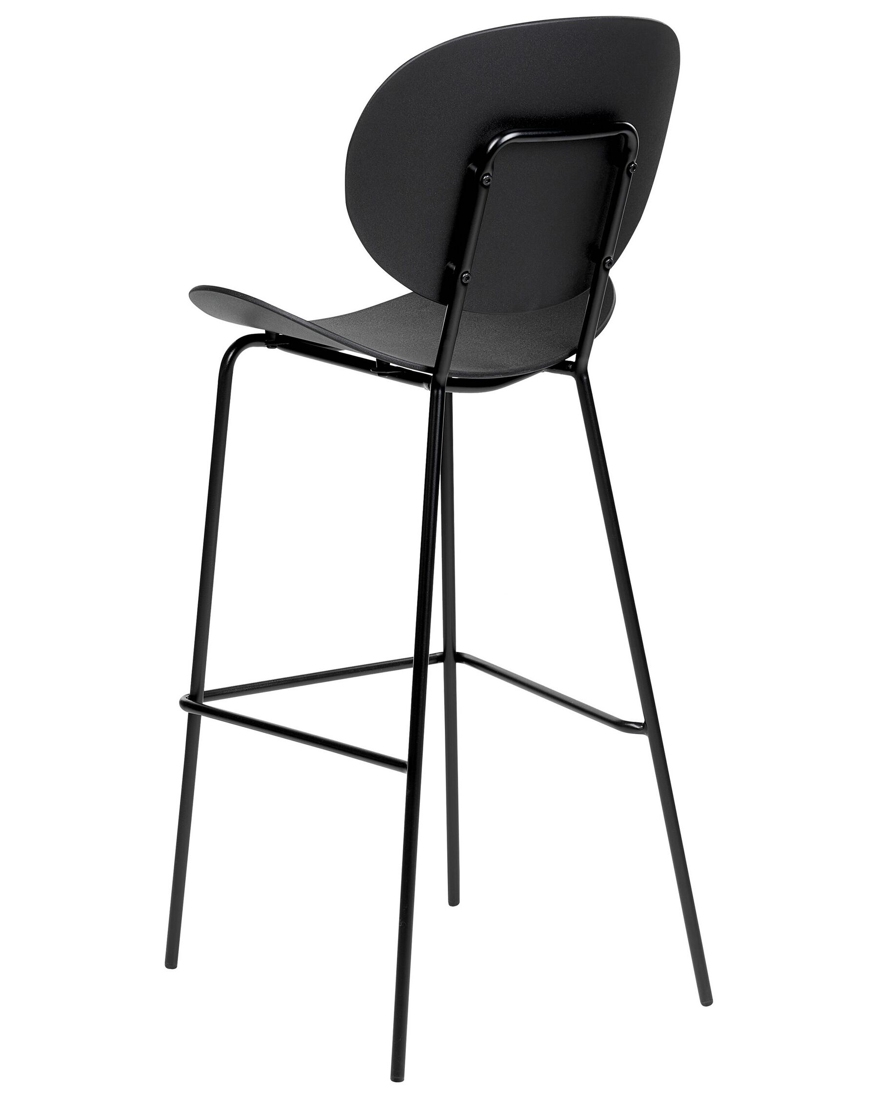 Black Plastic Bar Stool with Spray-Finished Metal Base