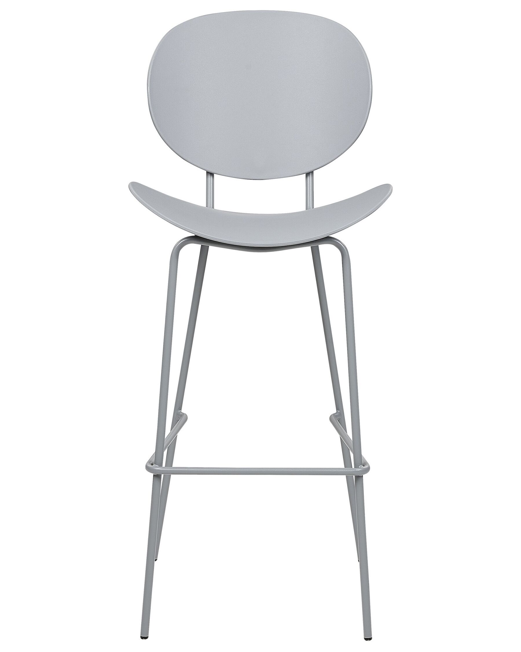 Gray Plastic Bar Stool with Spray-Finished Metal Base