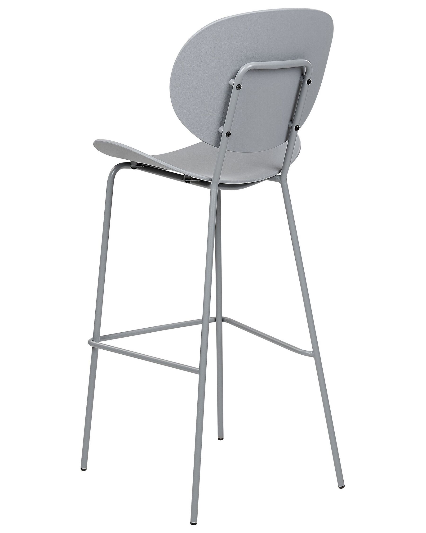 Gray Plastic Bar Stool with Spray-Finished Metal Base