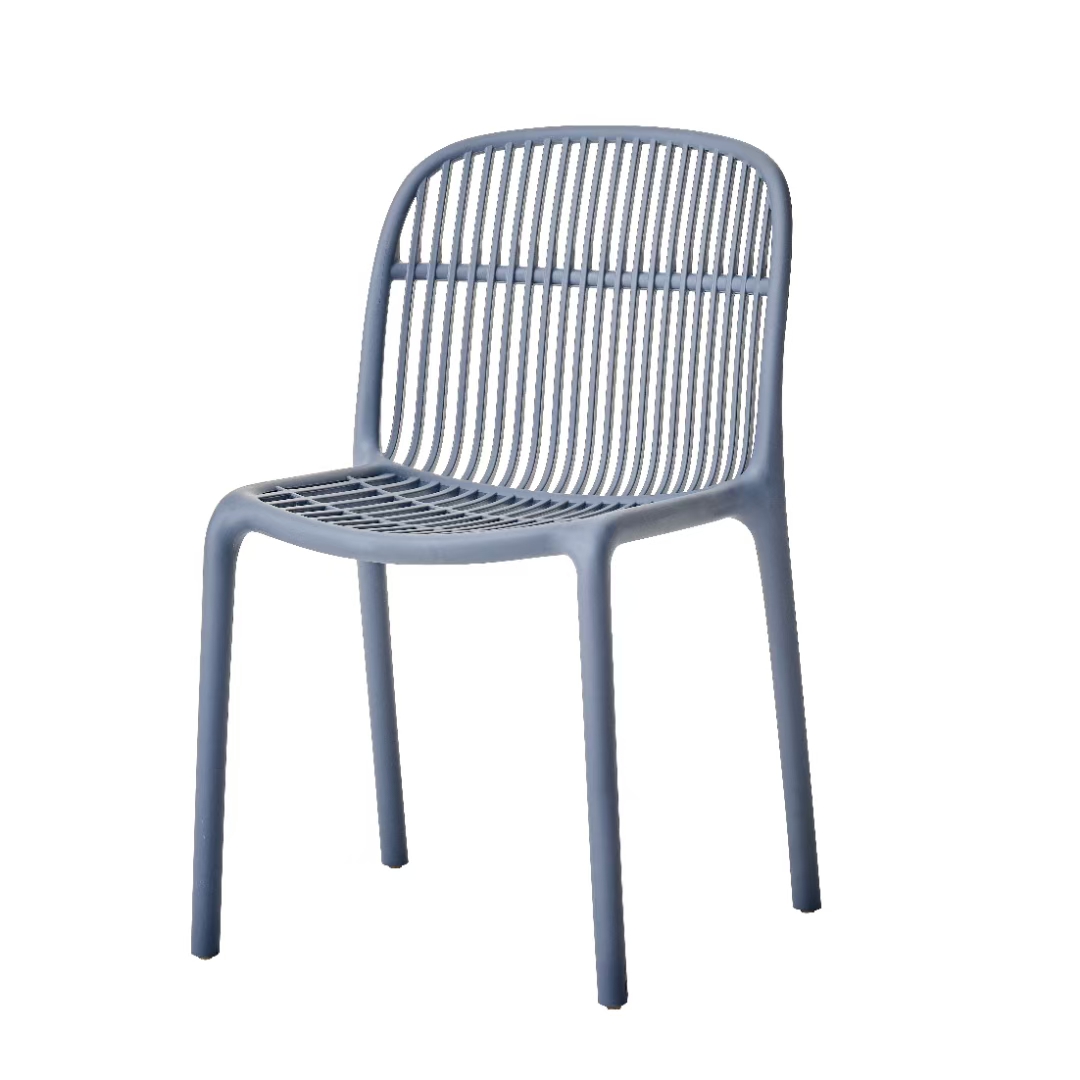 Gray - Blue Polypropylene Dining Chair - Sleek, Durable & Perfect for Every Meal Setting