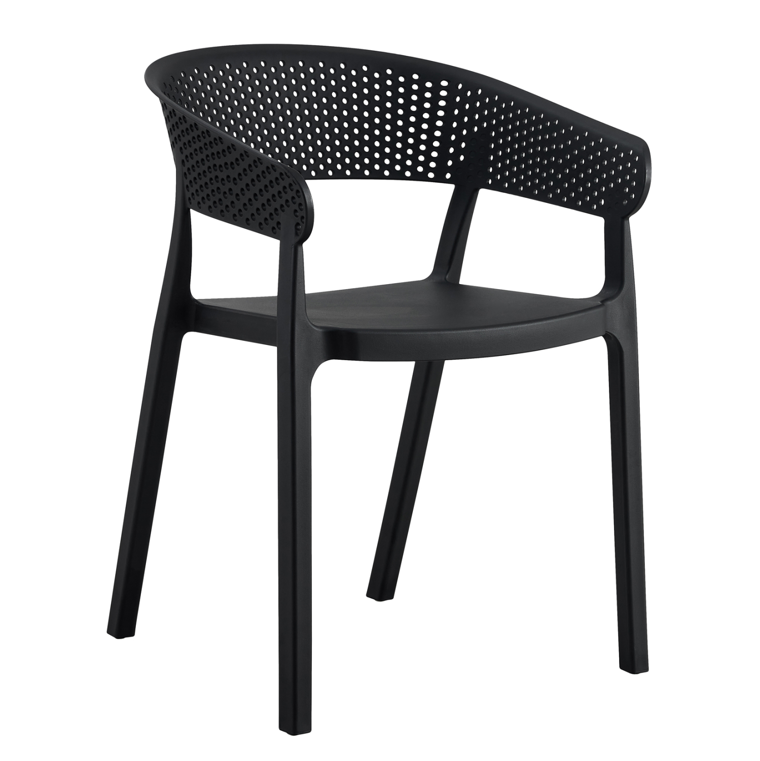 Black PP Armchair-PP Chair