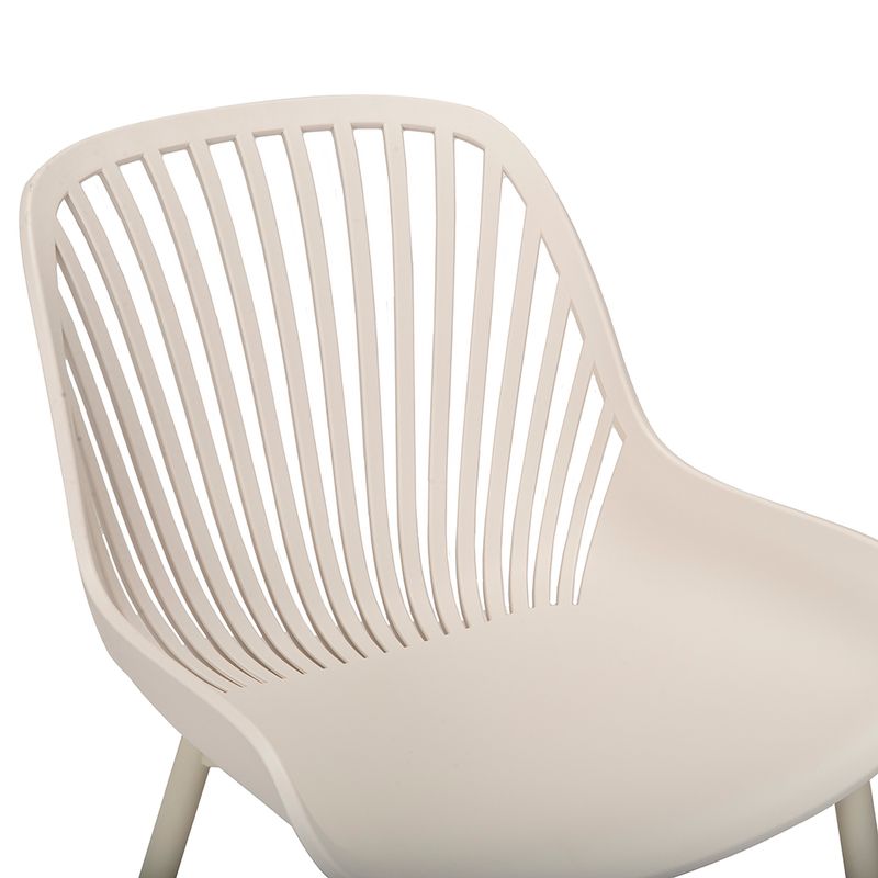 Beige Plastic Chair with Spray-Coated Metal Base - Classic & Versatile Seating Solution