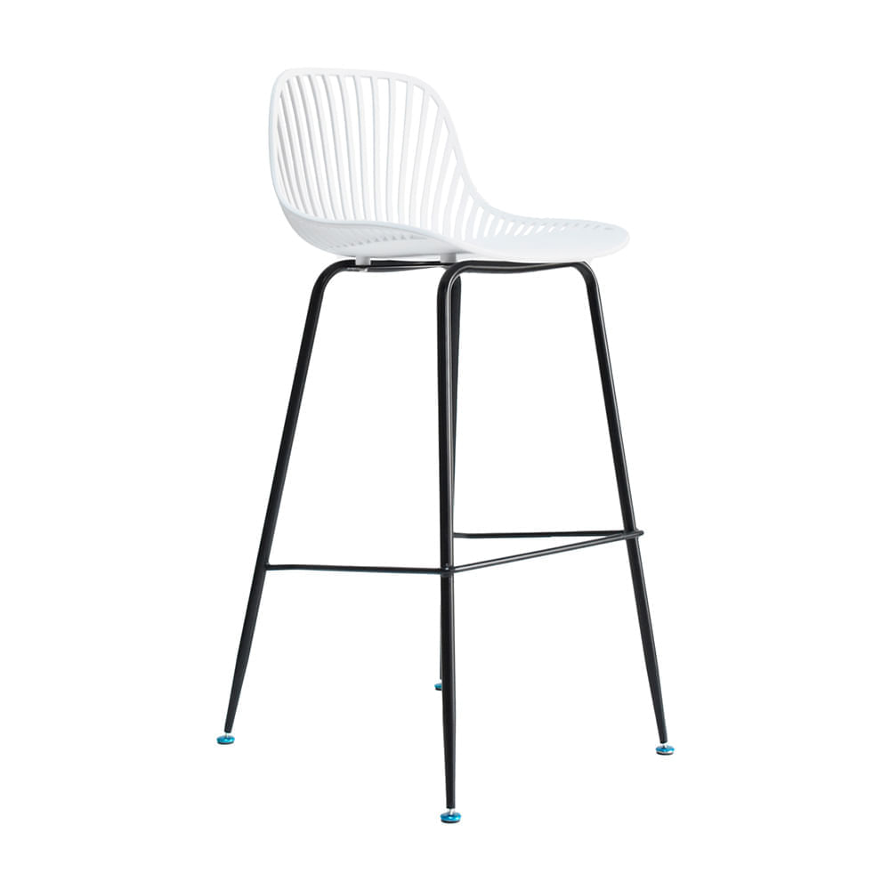 Modern PP Plastic Bar Stool with Metal Legs - Commercial Counter Height Bar Chair for Kitchen, Cafe & Bar