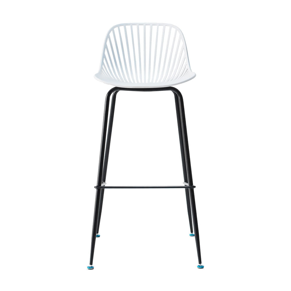 Modern PP Plastic Bar Stool with Metal Legs - Commercial Counter Height Bar Chair for Kitchen, Cafe & Bar
