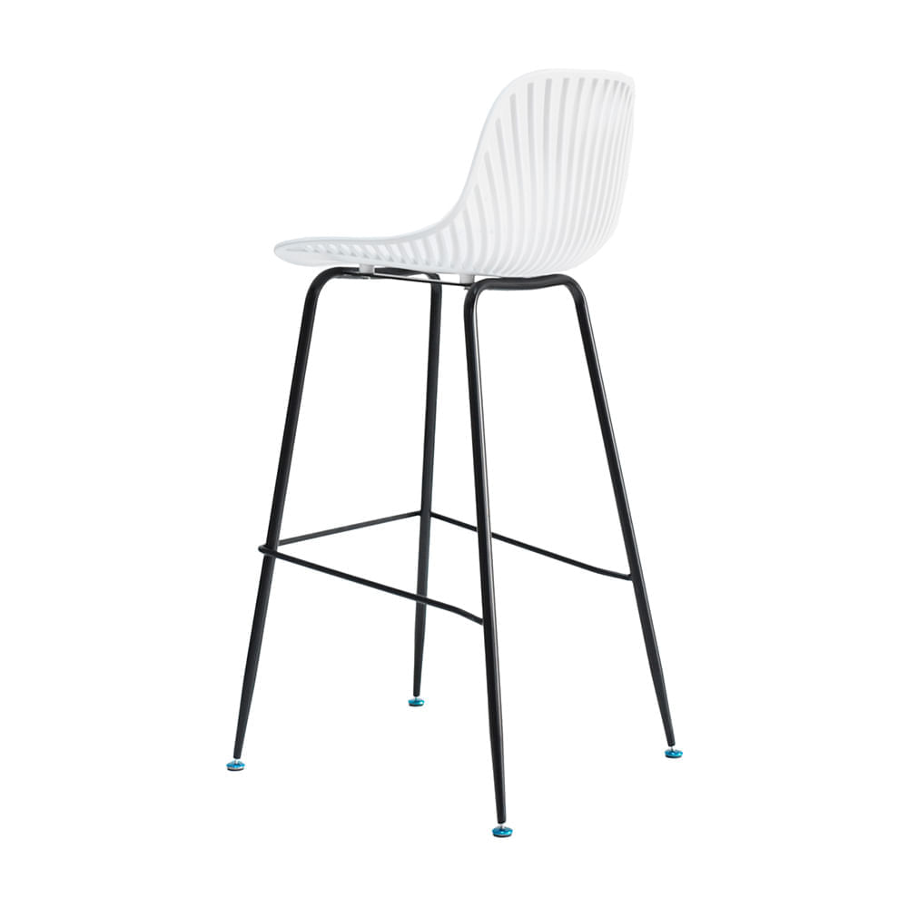Modern PP Plastic Bar Stool with Metal Legs - Commercial Counter Height Bar Chair for Kitchen, Cafe & Bar
