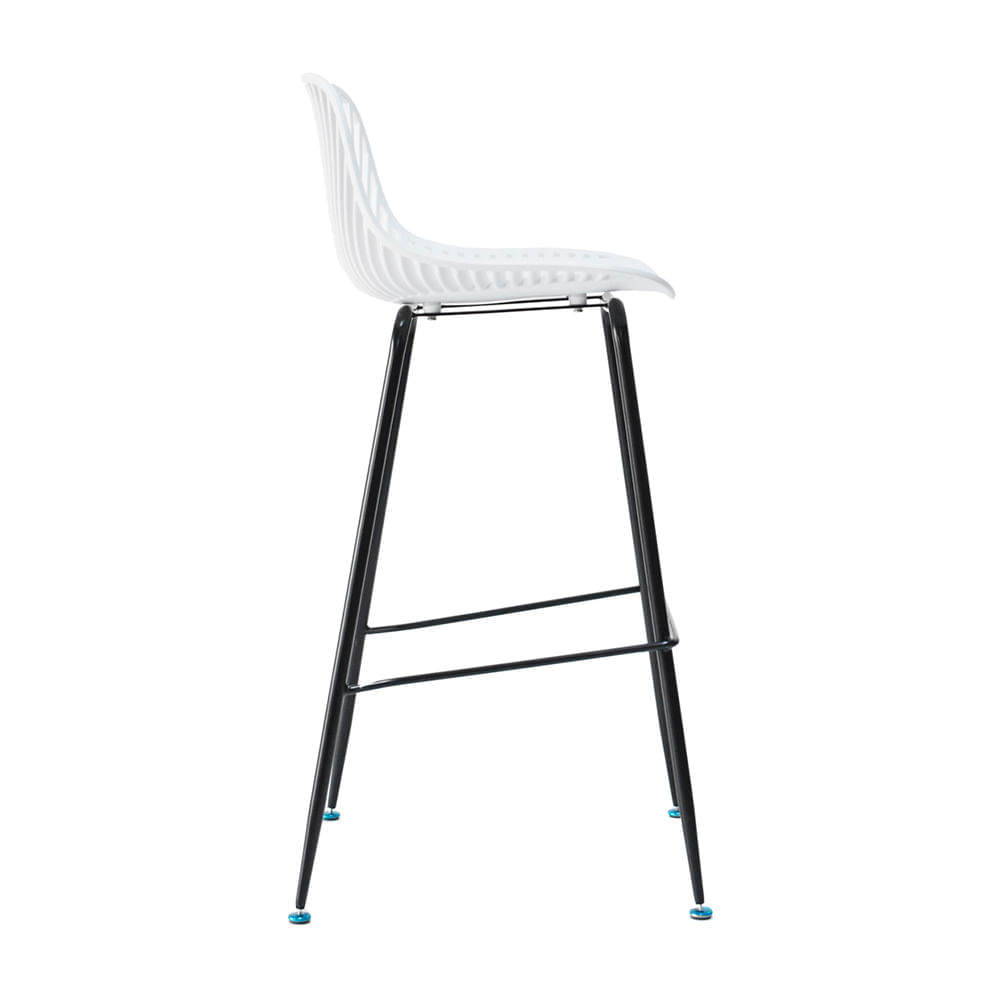 Modern PP Plastic Bar Stool with Metal Legs - Commercial Counter Height Bar Chair for Kitchen, Cafe & Bar