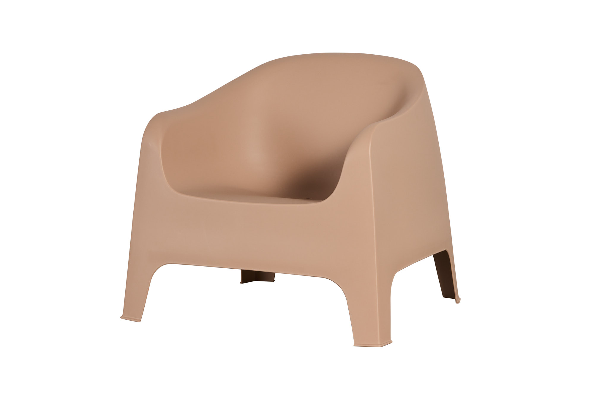 One-Piece Molded Integrated Bucket PP Lounge Armchair Stackable Solid Plastic Leisure Chair for Hotel Resort Patio Wholesale