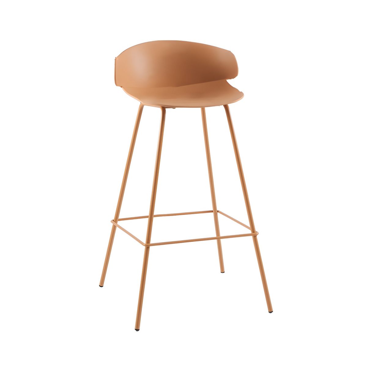 Ginger Yellow Bar Stool with Metal Legs - Polypropylene Seat Swivel Stool