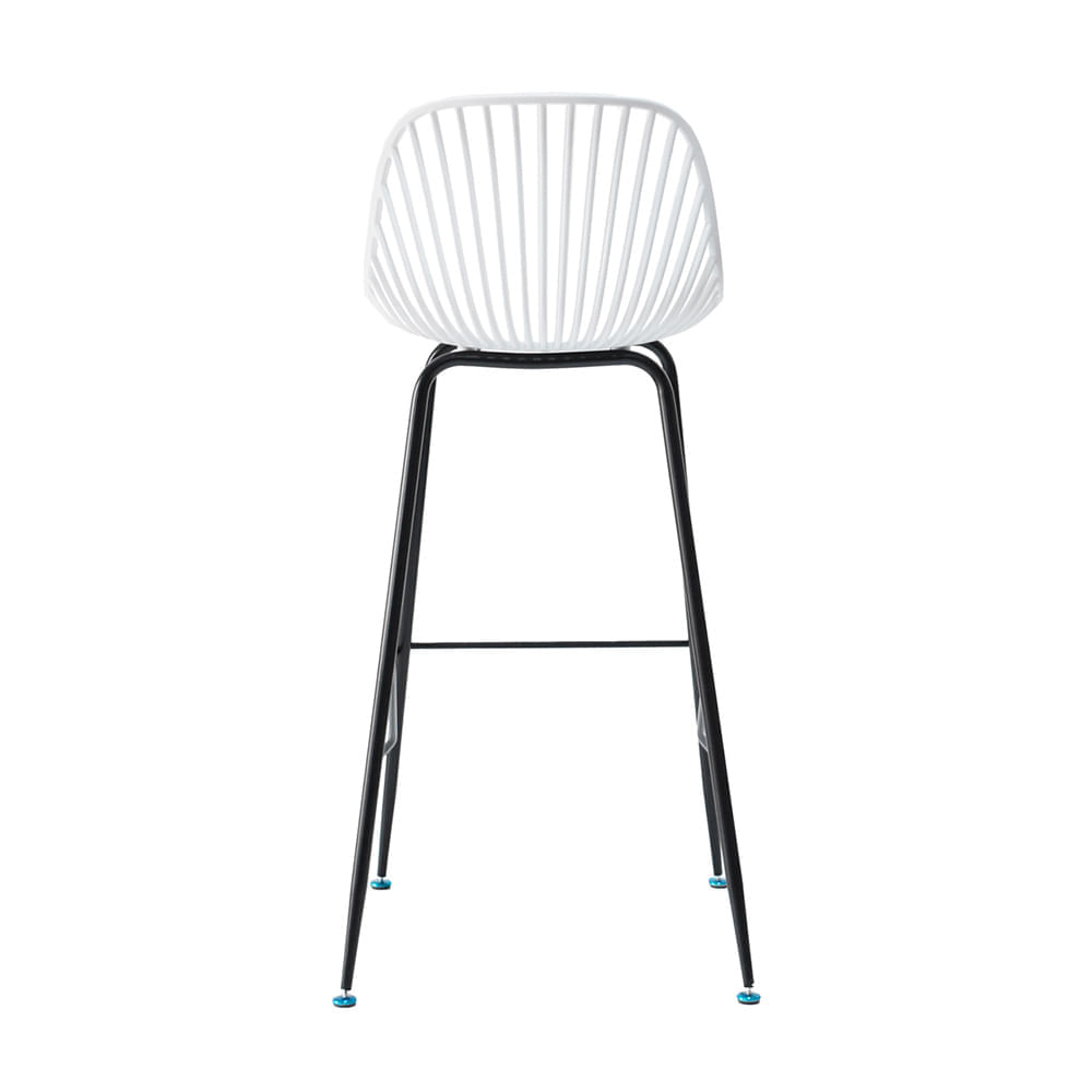 Modern PP Plastic Bar Stool with Metal Legs - Commercial Counter Height Bar Chair for Kitchen, Cafe & Bar