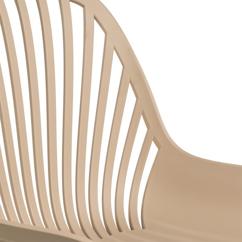 Camel-Colored Plastic Chair with Spray-Coated Metal Base - Premium & Stylish Seating
