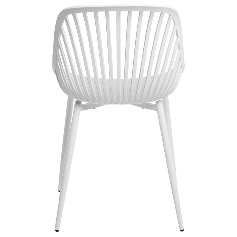 White Plastic Chair with Spray-Coated Metal Base - Modern & Durable Seating Solution