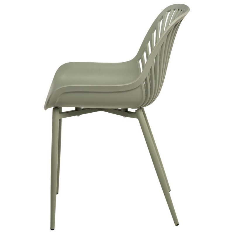 Green Plastic Chair with Spray-Coated Metal Base – Eco-Chic & Durable Seating