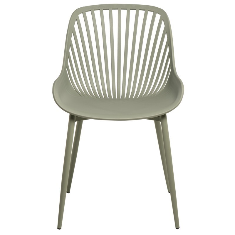 Green Plastic Chair with Spray-Coated Metal Base – Eco-Chic & Durable Seating