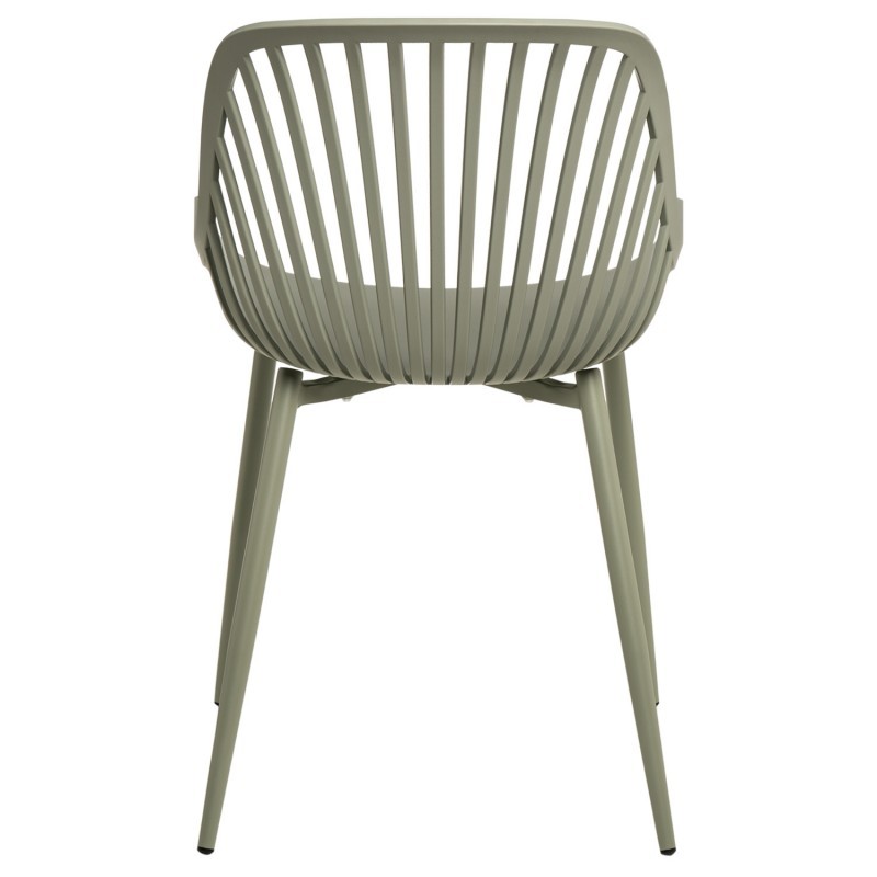 Green Plastic Chair with Spray-Coated Metal Base – Eco-Chic & Durable Seating