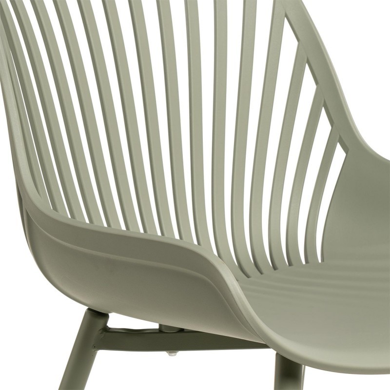 Green Plastic Chair with Spray-Coated Metal Base – Eco-Chic & Durable Seating