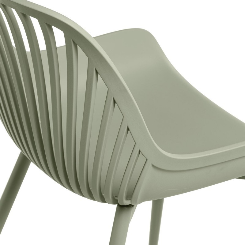 Green Plastic Chair with Spray-Coated Metal Base – Eco-Chic & Durable Seating