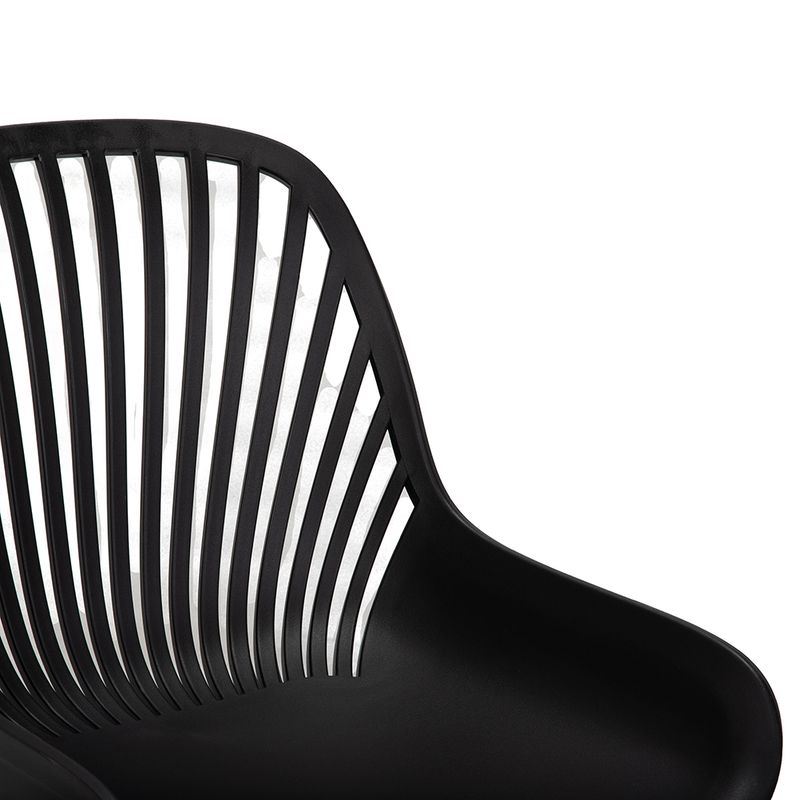 Black Plastic Chair with Spray-Coated Metal Base - Modern & Sturdy Seating Solution