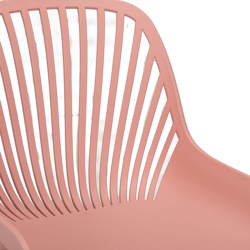 Pink Plastic Chair with Spray-Coated Metal Base - Elegant & Durable Seating
