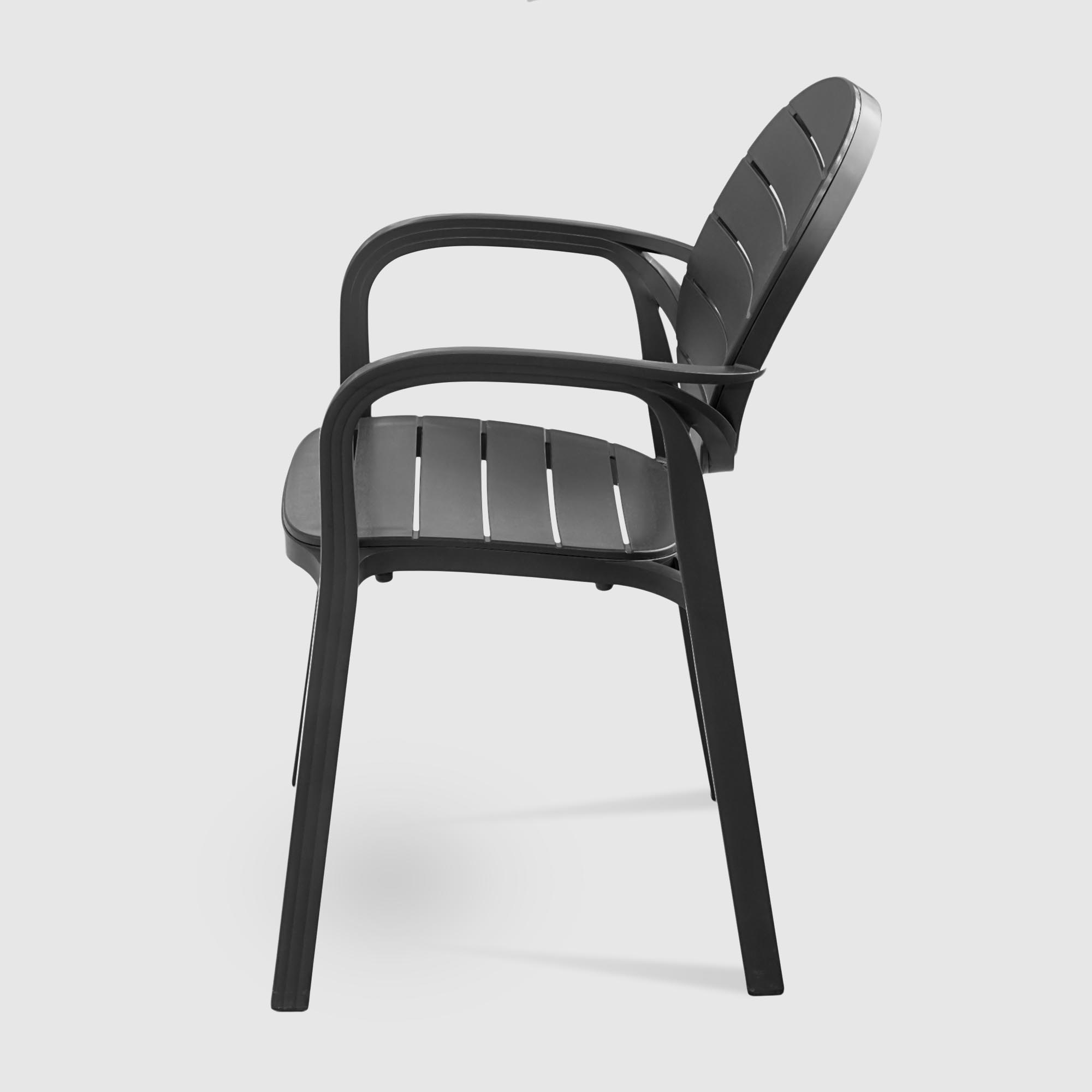 Patio Dining Armchair In Black-PP Chair