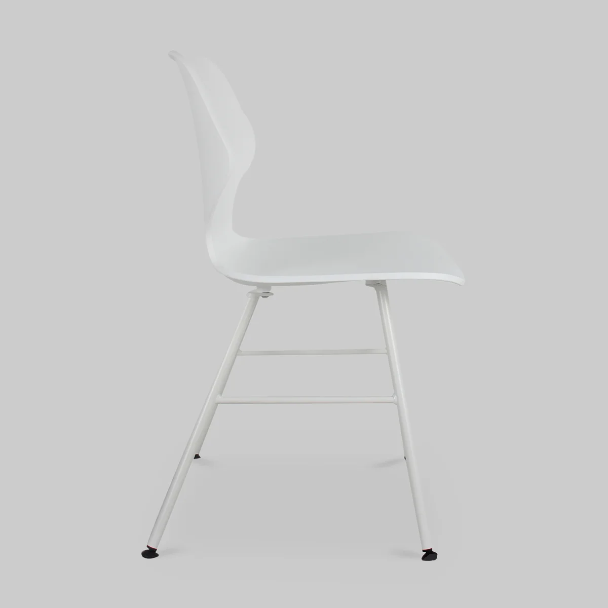 White Plastic Chair With Cross Metal Feet-PP Chair